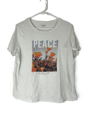 Old Navy Peach and Poppy Boxy T Shirt White L